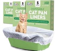 Alfapet Cat Litter Box liners Disposable, Elastic Liners 15 count For Extra-Giant, jumbo, super-jumbo Size litter Pans- With Sta-Put Technology for Firm, Easy Fit- Quick + Clever Waste Cleaners