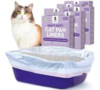 Alfapet cat Litter Box Liners Extra Large 30 bags Heavy Duty 2 mil Thick Plastic, Clever Drawstring Liner for Easy Disposal- Flat Bottom for Easy, Secure Placement in Kitty Pan-Disposable