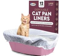 Alfapet Elastic Cat Litter Box Liners - Large 12 Count - Tear-Resistant Cat Litter Bags - Waterproof Kitty Litter Liners - Fits Litterbox Pan Sizes Medium and Large, 31" x 17", 20 lb Capacity