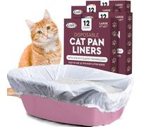 Alfapet Kitty Cat Litter box Disposable, Elastic Liners- 48-count-For Medium and Large, Size Litter Pans- With Sta-Put Technology for Firm, Easy Fit- Quick + Clever Waste Cleaners 4 pack