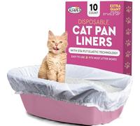Alfapet Kitty Cat Pan Disposable, Elastic Liners- 10-Pack-for Large, X-Large, Giant, Extra-Giant Size Litter Boxes- with Sta-Put Technology