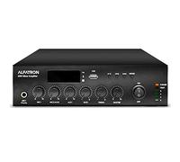 Alfatron 60W-UB Compact Mixer Amplifier with Bluetooth, On Board Tuner, Built-in USB MP3 Player, & Front Panel Mic Input, 60W at 70/100V, Perfect for Classrooms & Shops