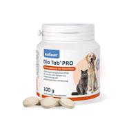 alfavet Dia Tab PRO for Dogs & Cats (100 g/ca. 50 chewable tablets) - Digestive Support Supplement - Prebiotic & Probiotic Formula with FOS, Enterococcus faecium & Bentonit
