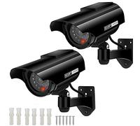 AlfaView Fake Dummy Imitation CCTV Security Camera, Fake Solar Powered Surveillance Camera with Flashing LED Light Bullet Shape, Dummy CCTV Camera Outdoor Indoor Use for Homes & Business