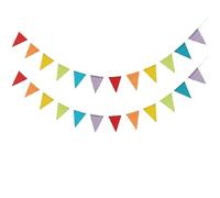 ALFEUND Rainbow Bunting Banner 2 Pack - 24 Burlap Fabric Triangle Flags on 2 Pre-Strung Garlands for Birthday Party Decorations, Nursery Decor, Classroom, Outdoor & Boho Rainbow Party Supplies