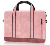 Alfheim 14 inch Laptop Bag, Waterproof Leather Laptop Briefcase Messenger Bag with Shoulder Strap for Travel/Business, Compatible with Macbook Pro 14 inch A2442
