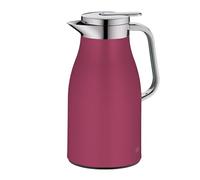 alfi Skyline 1.0 L, deep rose, stainless steel vacuum jug with hygienic tempered glass insert, screw cap with comfortable push button, ergonomic handle, ideal as a coffee pot, teapot, BPA-free