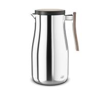 alfi Studio Allure 1.0 L, Polished Stainless Steel with Wooden Elements, Double-Walled Stainless Steel, Thermos Flask Keeps Warm for 12 Hours, Cold for 24 Hours, Screw Cap, Large Opening, BPA-Free