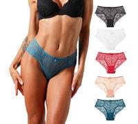 ALFIANO Womens Pack of 3/5 Ultra Thin High Waist Lace Panties,Brazilian Knickers, A-multi-5pcs, XL
