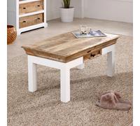 Alfie Coffee Table - Storage - White - Mango Wood