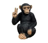 Alfie Francis 12cm Tall Small Peace Hand Sign Gesture Monkey Ornament Figurine Statue - Resin