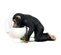 Alfie Francis 16.5cm (Length) Funny Drunk Monkey Holding a Beer Being Sick in a Toilet Ornament for the Home