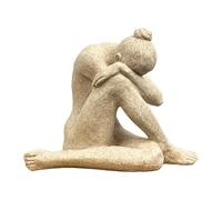 Alfie Francis 17.5cm x 14.7cm Abstract Sitting Woman Modern Ornament for the Home Sand Coloured Resin Material