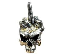 Alfie Francis 18.5cm Tall Middle Finger Skull Ornament Statue Sculpture Unusual Home Decor