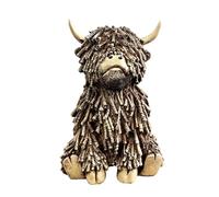 Alfie Francis 18cm Tall Sitting Highland Cow Ornament Figurine Statue Sculpture Home Decoration Accessories Decor