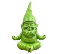 Alfie Francis 20.5cm Tall Modern Funky Bright GREEN Meditating Zen Yoga Gnome Living Room Ornament Gonk Statue for the Home and Garden