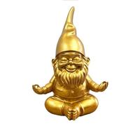 Alfie Francis 20.5cm Tall Modern Funky GOLD Meditating Zen Yoga Gnome Living Room Ornament Gonk Statue for the Home and Garden