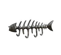 Alfie Francis 20cm Metal Fish Bones Hook Rack Key Holder Coat Bag Wall Mounted Storage Rail Vintage Sea