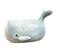 Alfie Francis 21cm (LENGTH) Rustic Whale Ornament Sculpture Ceramic Fish Statue Nautical Bathroom Beach Seaside