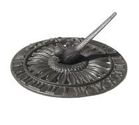 Alfie Francis 24.3cm (DIA) Cast Iron Bird Sundial Outdoor Garden Ornament Sculpture Statue Decoration Gift