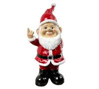 Alfie Francis 24.5cm Tall Naughty Middle Finger Up Yours F'You Santa Clause Gnome Father Christmas Statue Figurine Ornament