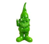 Alfie Francis 26.5cm Tall Modern Funky Bright GREEN Rude Gnome Living Room Ornament Gonk Middle Finger Up Yours F OFF Resin Statue for Home and Garden