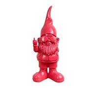 Alfie Francis 26.5cm Tall Modern Funky Bright PINK Rude Gnome Living Room Ornament Gonk Middle Finger Up Yours F OFF Resin Statue for Home and Garden