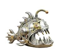 Alfie Francis 30cm Length Large Steampunk Fish Ornament for Living Room Figurine Animal Statue Vintage Industrial Home