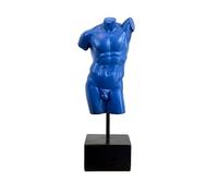 Alfie Francis 31.5cm Tall Blue Resin Male Torso Art Sculpture Statue Modern Ornament Nude Figurine Home Decoration