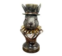 Alfie Francis 35cm Tall Eclectic Rabbit Bust in Ruff Ornament Home Decor Animal Statue Figurine Hare Gift for Women Men