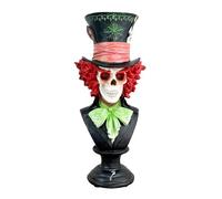 Alfie Francis 37.5cm Tall Skeleton in Top Hat Bust Large Gothic Ornament Sculpture Statue Home Decor Accessories Goth