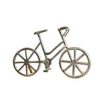 Alfie Francis Large Metal Bike Ornament Silver Coloured Bicycle Sculpture Modern Home Decor Man Cave Item Gift Unique Unusual Object Shelf Sitter for Him