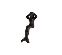 Alfie Francis Miniature 12cm Mermaid Ornament Figurine Cast Iron Statue Home Decor Garden Outdoor Bathroom