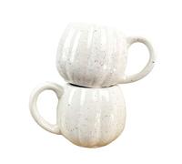 Alfie Francis Set of 2 Mugs Ceramic Pumpkin Mugs - Cream with Black Speckles