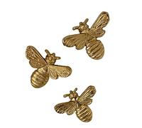 Alfie Francis Set of 3 Metal Gold Bee Wall Decoration Ornaments Hanging Gift Bumble Home Accessories Decor