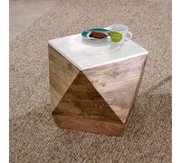Alfie Side Table - Hexagon - White - Mango Wood