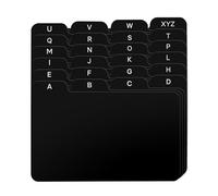 Alfion 3x5 Index Card Alphabet Tab Dividers 24 pcs (Black)