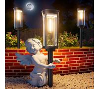 ALFIOT Solar Pathway Lights Outdoor Solar Lights Outdoor, IP65 Waterproof Auto On/Off Solar Garden Lights Solar Powered Landscape Lighting for Yard Walkway Driveway Pathway (Warm White, 6pack)