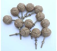 Alfiya Nautical 12 Nautical Knot Door Knobs - Jute Rope Cabinet & Drawer Pull Handles | Coastal Home Decor Hardware Set