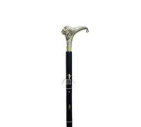 Alfiya Nautical 36″ Solid Brass Lion Head Handle Wooden Walking Stick | Vintage Design Cane with Comfortable Grip & Durable Support