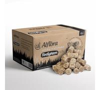 Alflora 200 pcs 2KG Premium Wood Wool Handmade Firelighters - 100% Natural, Eco-Friendly, Sustainable - Quick & Safe Lighting - Clean, Odourless, Longer Burning - Indoor & Outdoor Uses