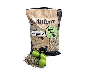 Alflora Organic 14 L Premium Ryegrass Meadow Hay With Apple - 100% Natural - 10% Protein, Fibre and Nutrient Rich - Everyday Use Hay or Chaff - For Rabbits, Gerbils, Hamsters, Guinea Pigs