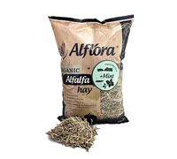 Alflora Organic 1KG Premium Alfalfa Meadow Hay With Mint - 100% Natural - 16% Protein, Fibre and Nutrient Rich - Everyday Use Hay or Chaff - For Rabbits, Gerbils, Hamsters, Guinea Pigs