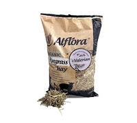 Alflora Organic 1KG Premium Ryegrass Meadow Hay With Valerian - 100% Natural - 10% Protein, Fibre and Nutrient Rich - Everyday Use Hay or Chaff - For Rabbits, Gerbils, Hamsters, Guinea Pigs