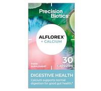 Alflorex + Calcium - Daily Gut Health Probiotics Supplement with Unique Bifidobacterium Longum Bacteria Strain 35624 + Calcium - Bacterial Cultures - 30 Capsules