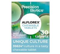 Alflorex Chewable - Daily Gut Health Probiotics Supplement with Unique Bifidobacterium Longum Bacteria Strain 35624 - Bacterial Cultures - Strawberry & Banana Flavour - 30 Chewable Tablets