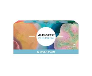 Alflorex Children 12 Week Plan - Gut Health Probiotic Supplements with Unique Bifidobacterium Longum Bacteria Strain 35624 - Probiotics for Children Ages 3+ - Vanilla Flavour - 90 Powder Sachets