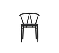 Alfons Black Rope Dining Chair With Black Steel Legs - D58Xw55Xh72Cm, Seat Height 41Cm