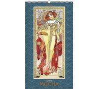 Alfons Mucha 2026 - Bild-Kalender 33x60 cm - Kunstkalender - mit stilvollem Glitzereffekt - Jugendstil - Wandkalender - Alpha Edition