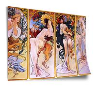 Alfons Mucha Poster: Four Seasons, Unframed Art Print, Mural - A4, A3, A2, A1, A0, XXL - Living Room, Bedroom, Kitchen, Decoration